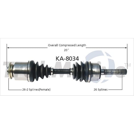 Surtrack Axle Cv Axle Shaft, Ka-8034 KA-8034